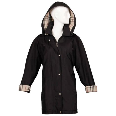 burberry brit rain coat liner|Burberry black raincoat with hood.